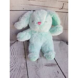 Walmart Teal Easter Bunny Rabbit 9" Plush Gold Sparkle Ears Feet Stuffed Animal